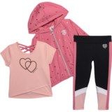 Body Glove Toddler Girls Windbreaker Jacket, Shirt and Leggings Set - Short Sleeve