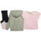 4AUFH_2 Body Glove Toddler Girls Windbreaker Jacket, Shirt and Leggings Set - Short Sleeve