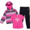 Body Glove Toddler Girls Windbreaker Jacket, T-Shirt and Pants Set - 3-Piece, Short Sleeve in Hot Pnk/ Ombre/ Blk Cargo