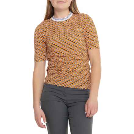 Bogner Alene Shirt - Short Sleeve in Orange/Lilac Print