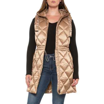 Bogner Aliya Down Long-Length Hooded Vest - Insulated in Dark Oat