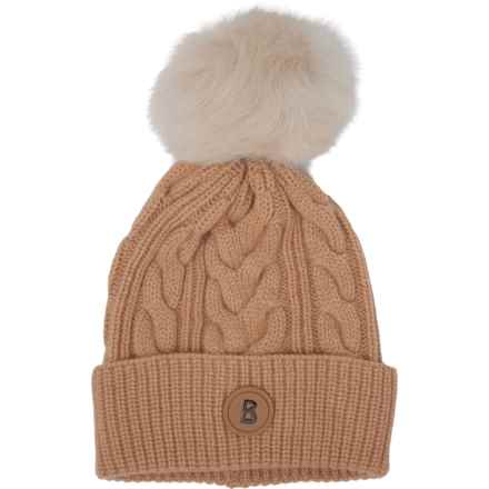 Bogner Barbara Lambskin Pom Winter Hat - Cashmere (For Women) in Caramello