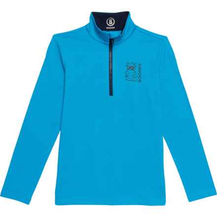 Bogner Big Boys Benno Technical Shirt - Zip Neck, Long Sleeve in Glacier