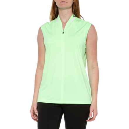 Bogner Eva Golf Shirt - Zip Neck, Sleeveless in Neon Green