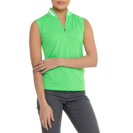 Bogner Eva Shirt - Zip Neck, Sleeveless in Power Green