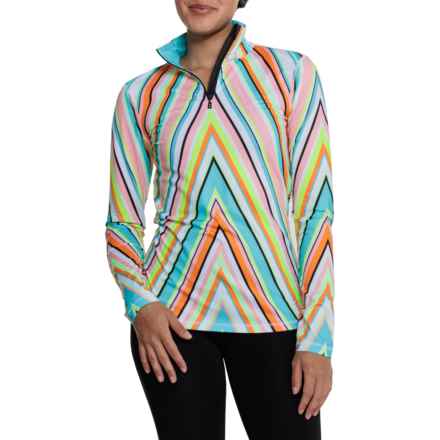 Bogner Fire + Ice Ilvy 3 Base Layer Top - Zip Neck, Long Sleeve in Bright Stripes