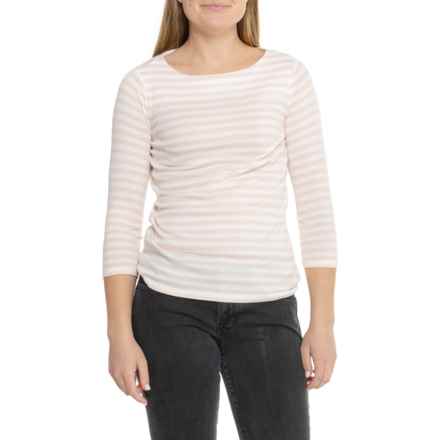 Bogner Fire + Ice Louna T-Shirt - 3/4 Sleeve in Chalk Mauve Stripes