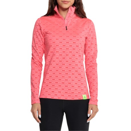 Bogner Fire + Ice Margo2 Technical Base Layer Top - Zip Neck, Long Sleeve in Coral Pink