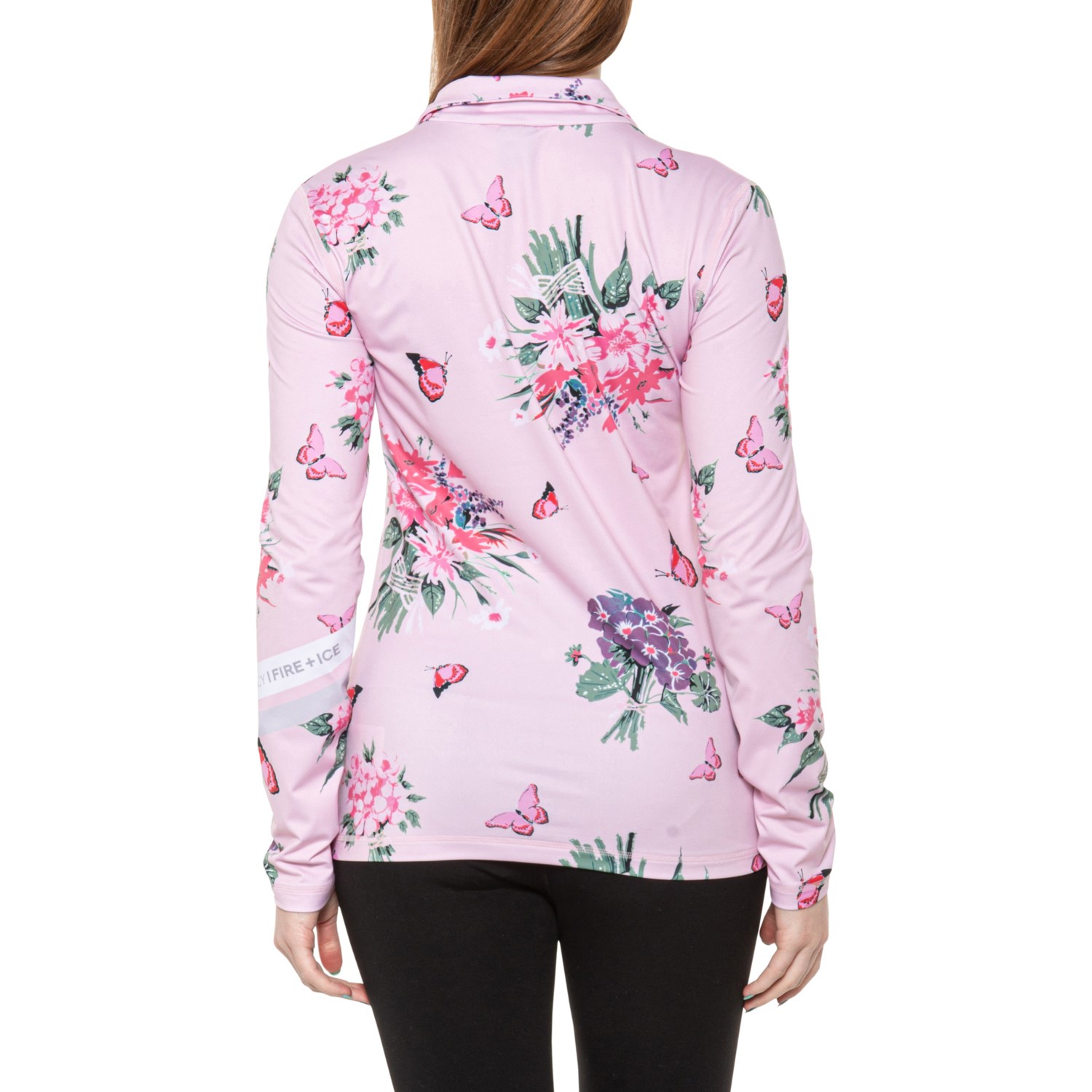 BOGNER FIRE + ICE Base Sleeve SHACK Ilvy3 Layer LOVE Save Zip Neck, - Long 70% Printed Top - FANCY X