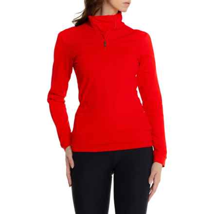 Bogner Ganya Technical Midlayer Shirt - Zip Neck, Long Sleeve in Fast Red