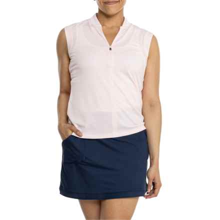 Bogner Golf Eva Shirt - Zip Neck, Sleeveless in Soft Peach