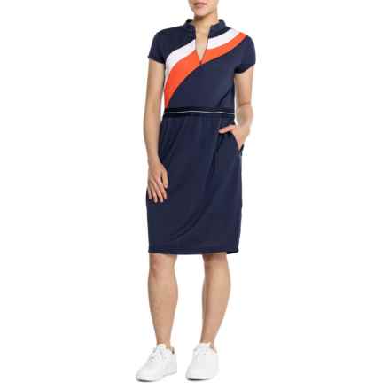 Bogner Golf Gini Zip Neck Dress and Shorts - Short Sleeve in Midnight Blue