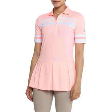 Bogner Golf Senja Golf Shirt - Short Sleeve in Neon Coral