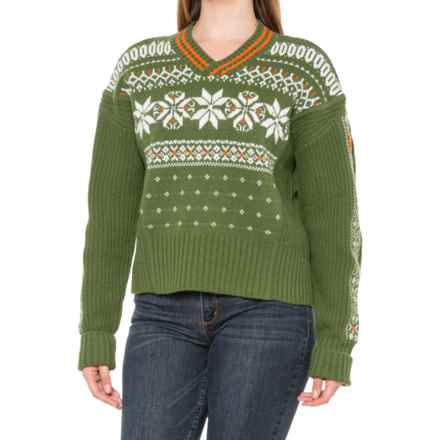 Bogner Jarla Fair Isle Sweater - Virgin Wool in Light Olive