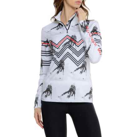 Bogner Jelina Technical Base Layer Top - Zip Neck, Long Sleeve in Ski Camera Print