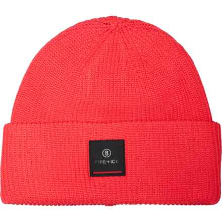 Bogner Made in Italy Fire + Ice Tarek Beanie - Virgin Wool in Vibrant Lipstick