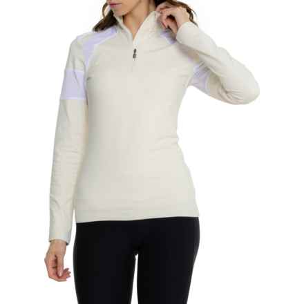 Bogner Marika Technical Midlayer Shirt - Zip Neck, Long Sleeve in Eggshell