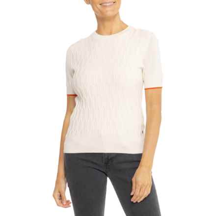 Bogner Rose Sweater - Silk, Short Sleeve in Chalk