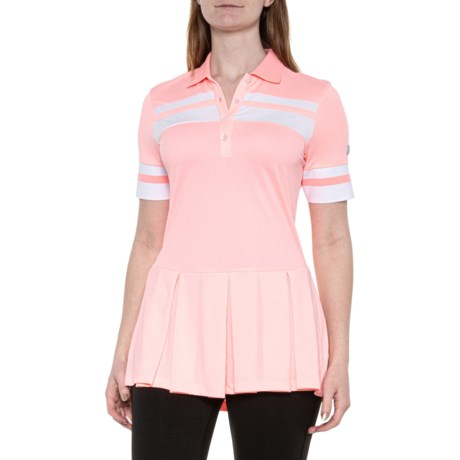 Bogner Senja Golf Shirt - Short Sleeve in Neon Coral