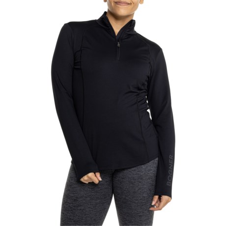 Bogner Sport Madita Technical Shirt - Zip Neck, Long Sleeve in Black