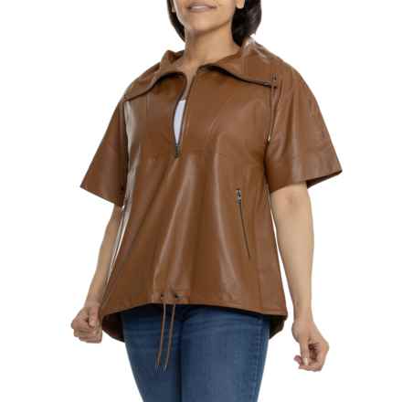 Bogner Yoko Blazer Jacket - Leather, Short Sleeve in Cognac