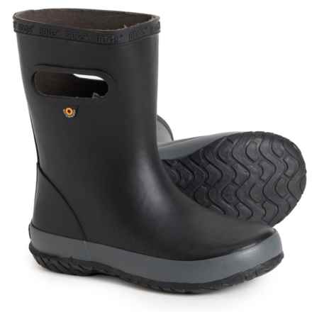 Bogs Footwear Boys Skipper Solid Rain Boots - Waterproof in Black