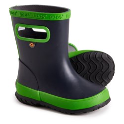Bogs Footwear Boys Skipper Solid Rain Boots - Waterproof in Navy/Green