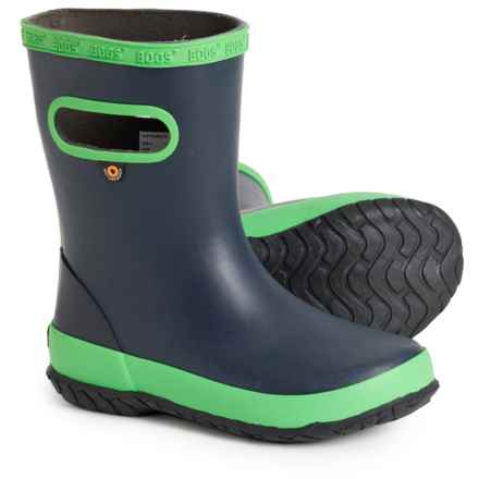 Bogs Footwear Boys Skipper Solid Rain Boots - Waterproof in Navy