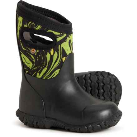 Bogs Footwear Boys York Spooky Rain Boots - Waterproof, Insulated in Black Multi