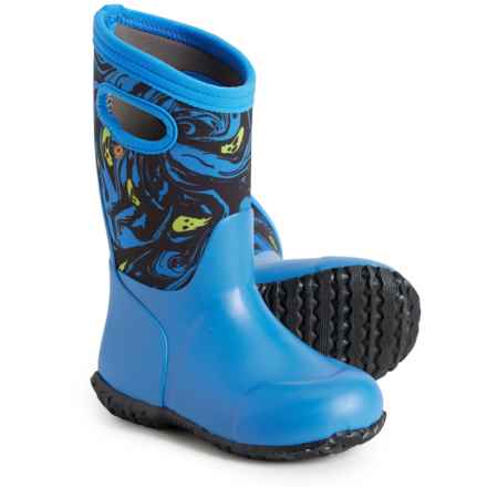 Bogs Footwear Boys York Spooky Rain Boots - Waterproof, Insulated in Blue Multi