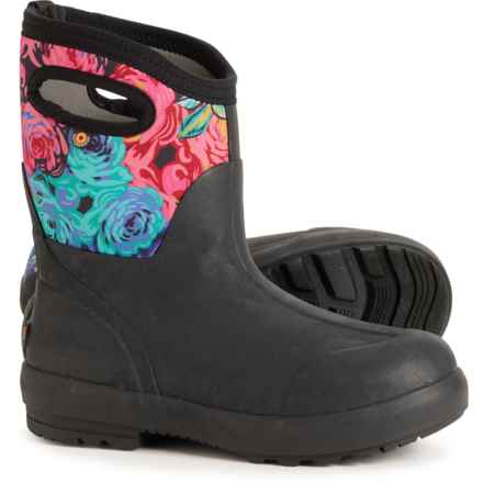 Bogs Footwear Classic II Mid Rose Garden Farm Boots - Waterproof, Insulated (For Women) in Black Multi