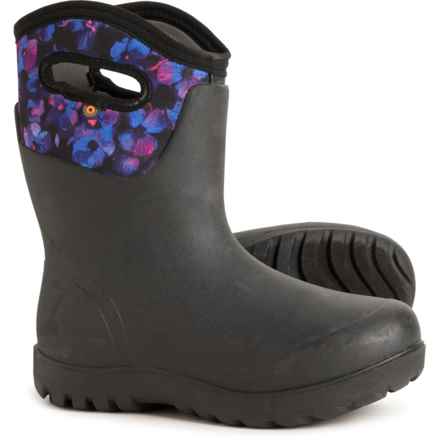 Bogs Footwear Classic Mid Petals Farm Boots - Waterproof, Insulated (For Women) in Black Multi