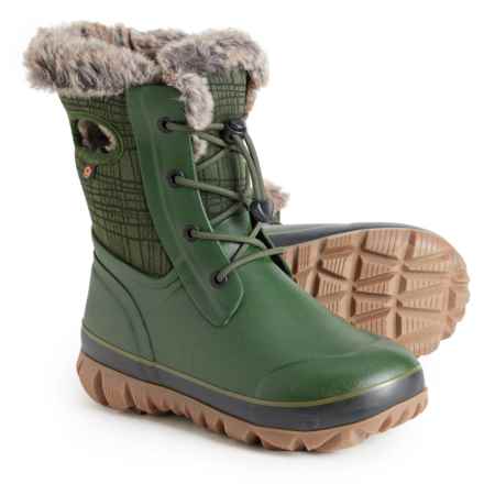 Bogs Footwear Girls Arcata II CRK Pac Boots - Waterproof, Insulated in Dark Green