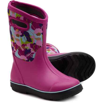 Bogs Footwear Girls Classic II Joyful Boots - Waterproof, Insulated in Magnta Mlt