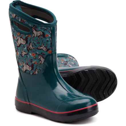 Bogs Footwear Girls Classic II Unicorn Boots - Waterproof, Insulated in Teal Multi