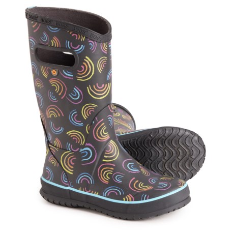 Bogs Footwear Girls Rainbow Rain Boots - Waterproof in Blk Multi