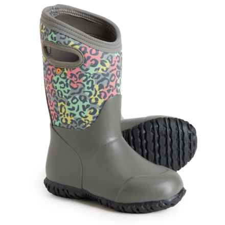 Bogs Footwear Girls York Boots - Waterproof, Insulated in Leopard