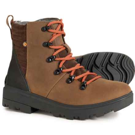 Bogs Footwear Holly Lace-Up Rain Boots - Waterproof, Leather (For Women) in Brown