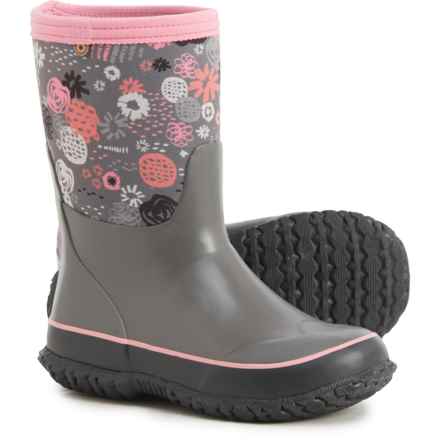 Bogs Footwear Little and Big Boys and Girls Stomper Garden Party Rain Boots - Waterproof, Insulated in Grey Multi