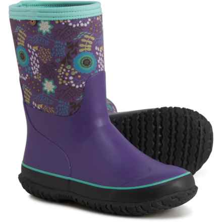 Bogs Footwear Little and Big Boys and Girls Stomper Neoprene Rain Boots - Waterproof in Purple Multi