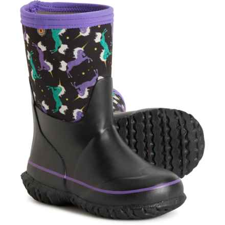 Bogs Footwear Little and Big Boys and Girls Stomper Unicorns Rain Boots - Waterproof, Insulated in Black Multi