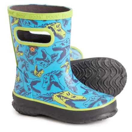 Bogs Footwear Little Boys Skipper Cool Dinosaurs Rain Boots - Waterproof in Elec Blue