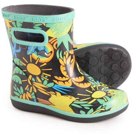 Bogs Footwear Little Girls Skipper II Jungle Rain Boots - Waterproof in Blk Multi