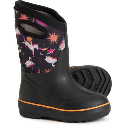 Bogs Footwear Toddler Girls Classic II Rain Boots - Waterproof, Insulated in Black Multi