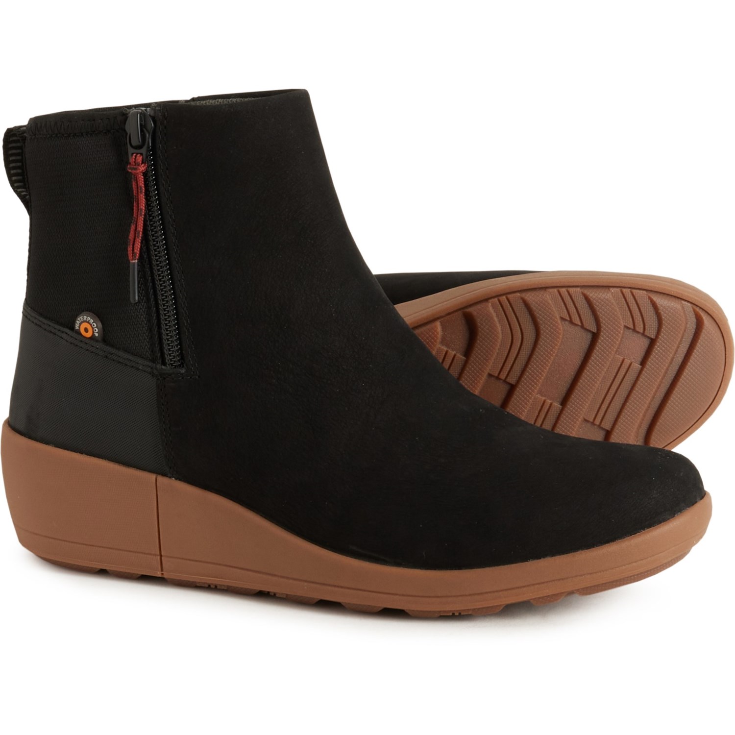 (取寄) ボグスフットウェア レディース ビスタ ラギッド ジップ ウェッジ ブーティ Bogs Footwear women Vista Rugged Zip Wedge Booties (For Women)  Black Bogs Footwear Vista Rugged Zip Wedge Booties (For Women) - Save 63%