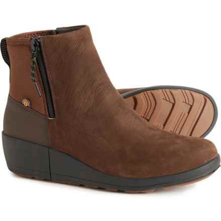 Bogs Footwear Vista Rugged Zip Wedge Booties - Waterproof, Leather (For Women) in Brown