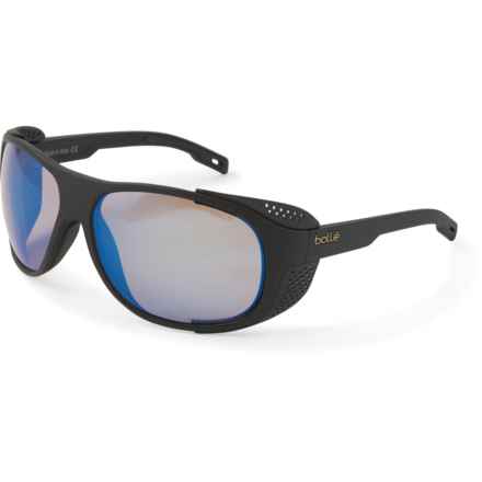 Bolle Graphite Mountaineering Sunglasses - Polarized (For Men and Women) in Black Matte/Phantom Blue