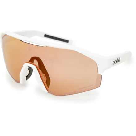 Bolle Lightshifter Sunglasses - Photochromic Mirror Lens in Matte White/Phantom Brown Red