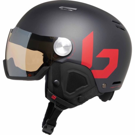 Bolle Might Visor Ski Helmet (For Men) in Titanium Red Matte