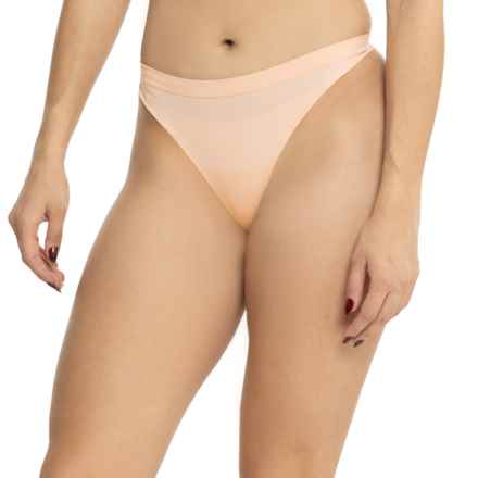 BOMBAS Ribbed Seamless Panties - Thong in Wheat